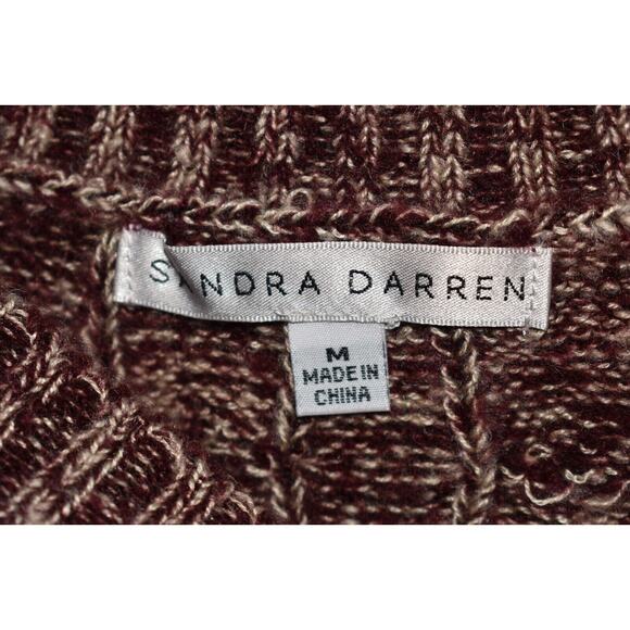 SANDRA DARREN NEW $78 3/4 Sleeve Ribbed Sweater Dress Side Button Detail Medium - Picture 3 of 3